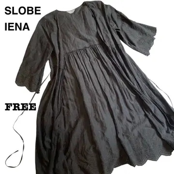 [ 새상품급 ] SLOBE IENA 자수 레이스 가운 블랙 가디건