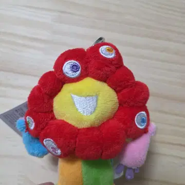 레인보우 미야쿠미야쿠 컬러풀 꽃 봉제 인형 키링