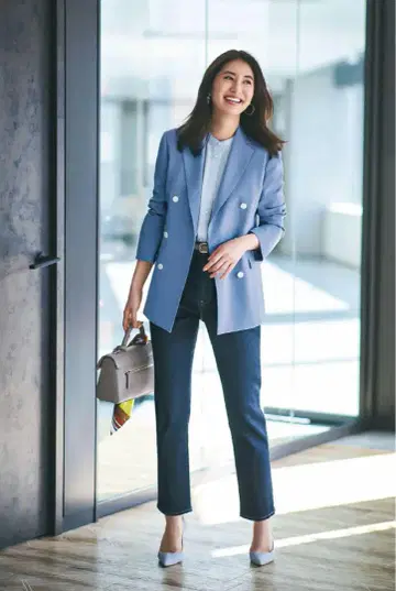 [ 새상품급 ] 오리히카 THE 3rd SUITS 옥스 더블 자켓 블루