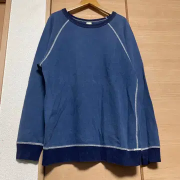 빈티지 복각 [스크리즈] 유즈드 페이드 가공 맨투맨 블루 구제 의류