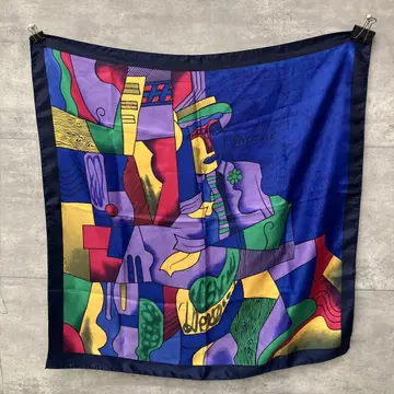 피카소 아트 디자인 레트로 대형 스카프 손수건 반다나 로고 실크