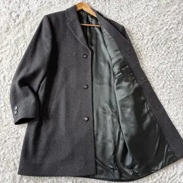 캐시미어 혼방 체스터 코트 헤링본 그레이 52 XXL 비즈니스