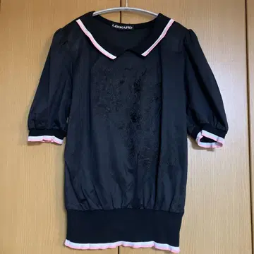 LEONARD 카라 부착 벌룬 슬리브 T셔츠 L