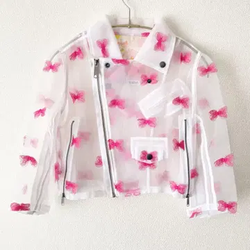 [새상품급] mikiosakabe 숏 자켓 오간자 화이트 나비