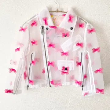 [새상품급] mikiosakabe 숏 자켓 오간자 화이트 나비