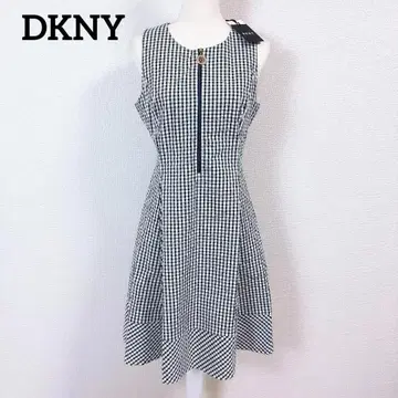 [ 택 포함 미사용 새상품 ] DKNY L 시어서커 플레어 원피스