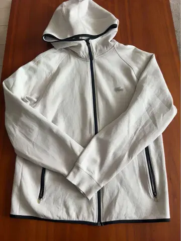 LACOSTE 후드 부착 저지 M 화이트
