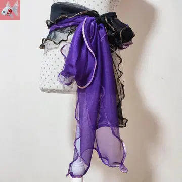 프릴 시고키 오비 1 보라색 블랙