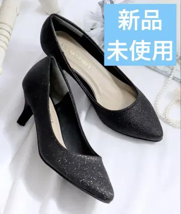 글리터 블랙 스틸레토 펌프스