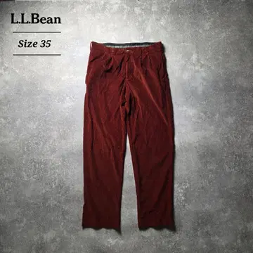 L.L.Bean 엘엘빈 코듀로이 팬츠 굵은 폭 투 턱 테라코타 벽돌색