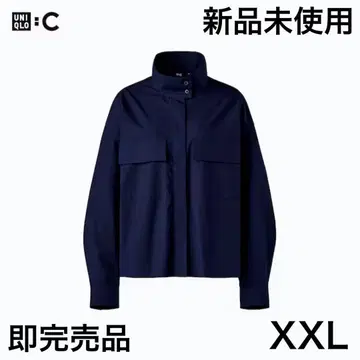 코튼 스탠드 카라 셔츠 자켓 유니클로C 네이비 네이비 XXL 2XL