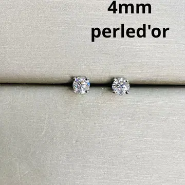 최고급 모이사나이트 모이사나이트 싱글 볼 다이아몬드 귀걸이 4mm