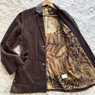 Roberto Cavalli 소가죽 코듀로이 테일러드 자켓 L