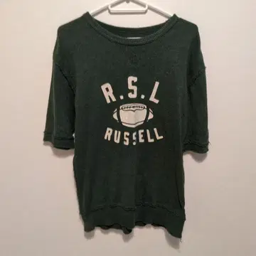 RUSSELL 데미지 디자인 반팔 트레이닝복 M 다크 그린