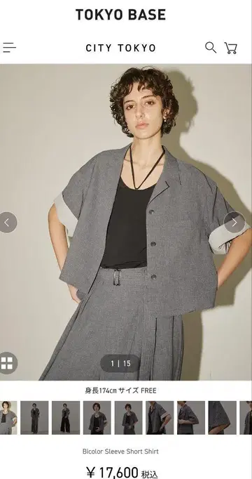 [ CITY TOKYO ] 투톤 소매 반팔 셔츠