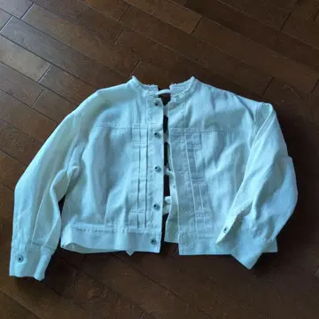 화이트 데님 자켓 레이스업