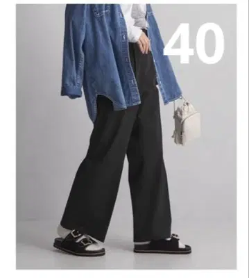 그린 라벨 릴랙싱 올마이 와이드 팬츠 블랙 40 L~XL