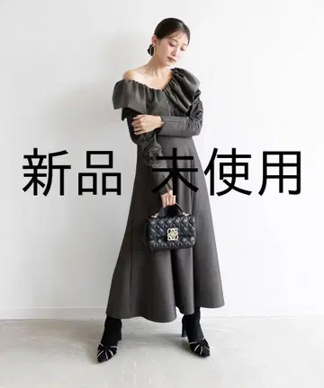 RANDA 빅 칼라 플레어 원피스