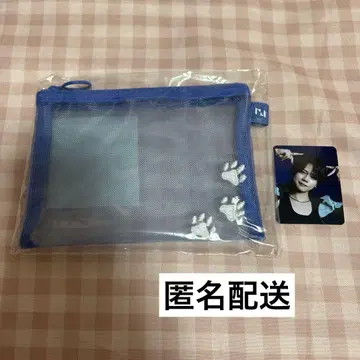INI 후지마키 쿄스케 메쉬 파우치 + 덤 미니 트레이딩 카드