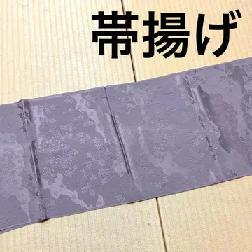 오비 장식 천 무지 사계절의 풀꽃 문양 연보라 계열