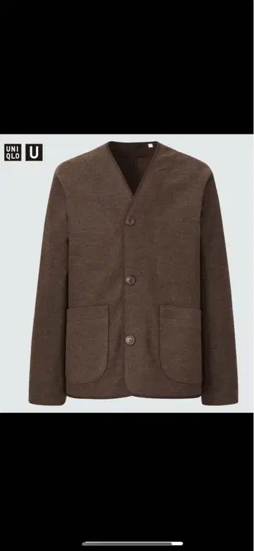 UNIQLO U 플리스 가디건 XL 다크 브라운