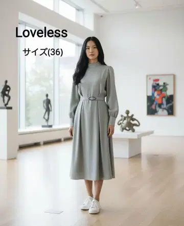 새상품급 Loveless 백 절개 하이넥 샤이니 스커트 원피스
