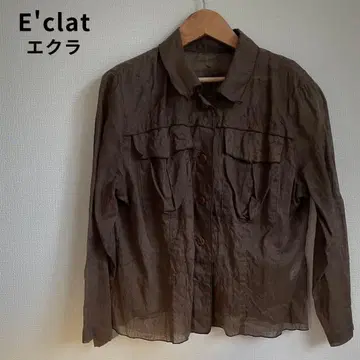 E-clat 에이코콘도 긴팔 셔츠 린넨 혼방 일본제 에터널리 블레이즈