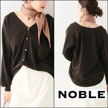 [ 새상품급 ] NOBLE 노블 백 볼륨 V넥 니트 가디건