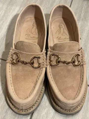 Paraboot 핑크 베이지 스웨이드 로퍼