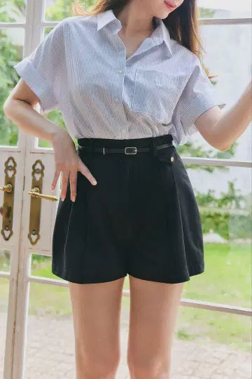 Herlipto Carette Belted Twill Shorts