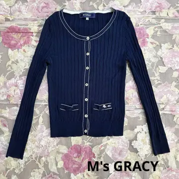 새상품급 M's GRACY 엠즈 그레이시 리브 가디건 상의 니트