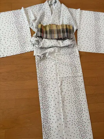 워셔블 기모노 단의 코몬 꾀꼬리색 화장 김