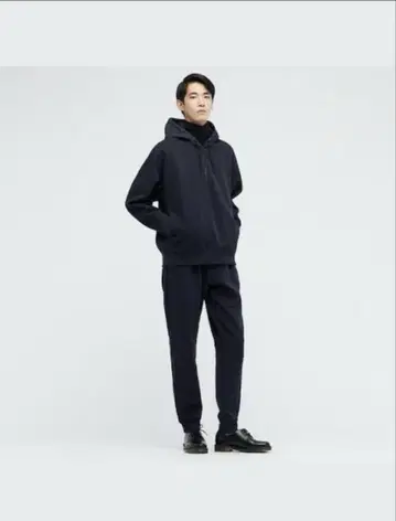 UNIQLO+J 드라이 맨투맨 셋업 하프 지퍼 후드티 팬츠