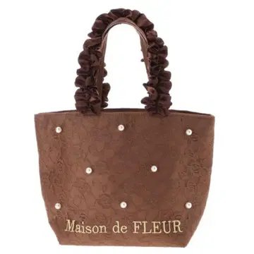 Maison de FLEUR 플라워 레이스 진주 프릴 핸들 토트백