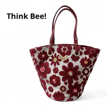 새상품급 싱크비 버킷형 토트백 마가렛 루즈 레드 꽃무늬