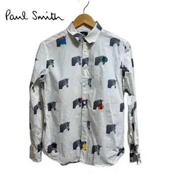 새상품급 Paul Smith 제브라 패턴 긴팔 셔츠 올 패턴 애니멀