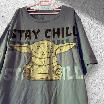 스타 워즈 STAY CHILL 요다 티셔츠 (그레이/블루)