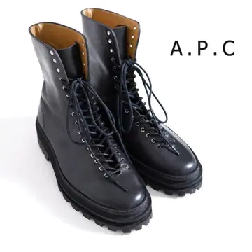 685y* 새상품급 아페쎄 APC 레이스업 앵클 하이 가죽 부츠