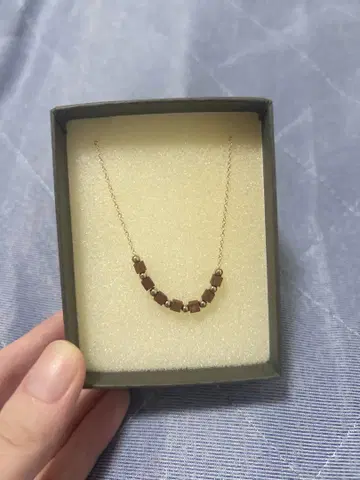 Takamo 골드 도금 브라운 비즈 목걸이