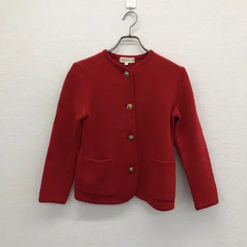 아이레그레이스 빨간색 니트 자켓 골드 버튼 고급 9호 사이즈