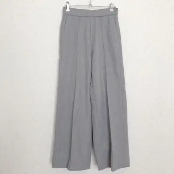 아줄바이마우지| 와이드 스트레이트 팬츠 [ S ] 그레이 기모 허리밴딩