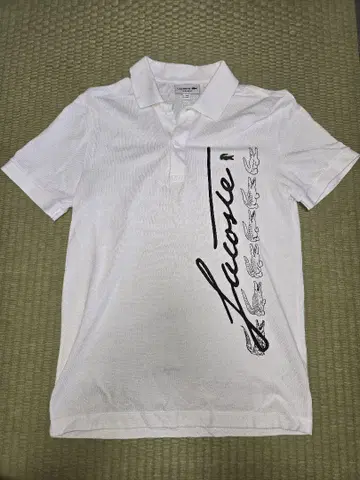 LACOSTE 화이트 피케 셔츠 US S