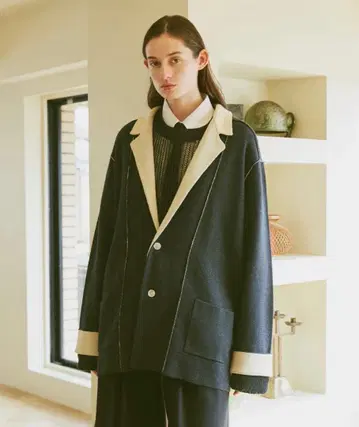 소에르테 Oversize tailored knit jacket