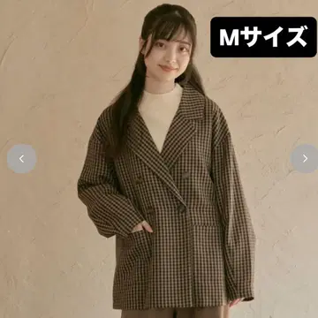 미사용 새상품 시마무라 choco 체크 자켓 M