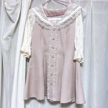 최종 가격 인하 노에미 핑크 백 레이스업 세일러 셋업