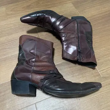 00s Tornado mart 버건디 뾰족 부츠 사이드 지퍼