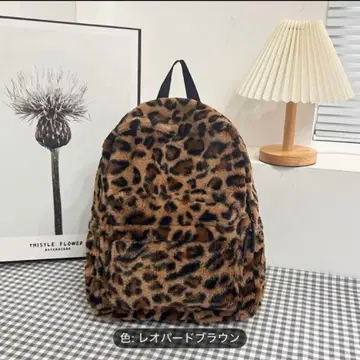 인기 만점 레오파드 무늬 퍼 백팩