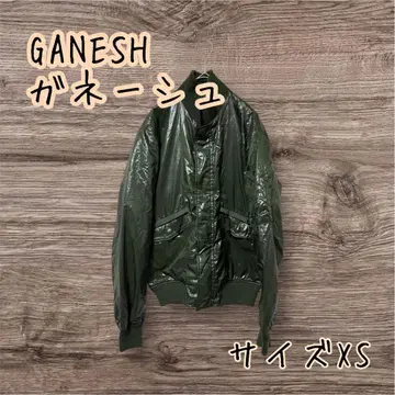 GANESH 가네슈 다크 그린 광택 MA-1 플라이트 자켓 XS