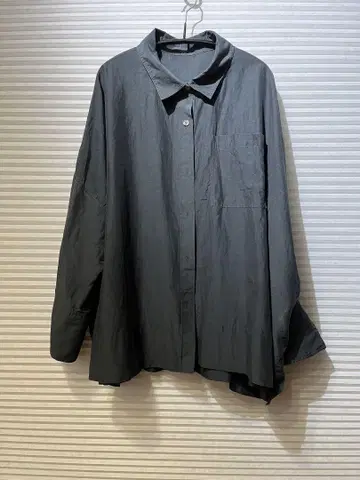 드레스 하 셀프 돌먼 셔츠 코튼 실크 차콜 그레이