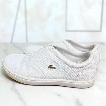 라코스테 LACOSTE 화이트 슬립온 스니커즈 로고 24.0